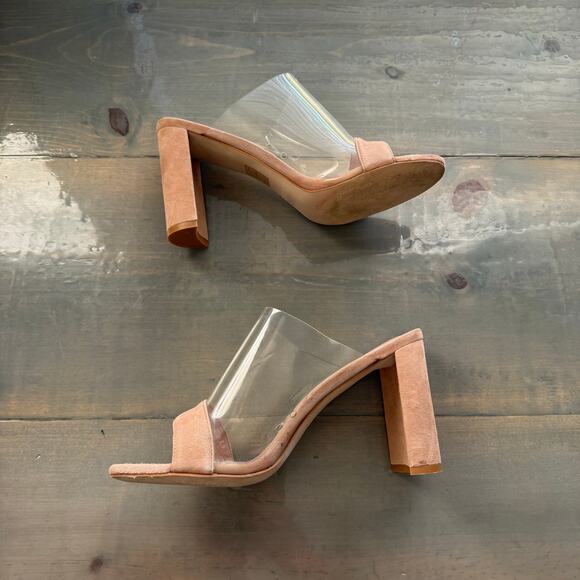 Jeffrey Campbell Blush Suede Clear Keira Slide Sandal Sz 9.5 - Picture 11 of 13